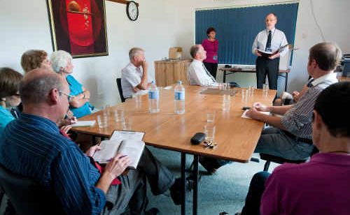 The Coffs Harbour electorate officer Clifford Mitchell addressing candidates and their representatives prior to the ballot draw. The Coffs Harbour electorate officer Clifford Mitchell addressing candidates and their representatives prior to the ballot draw.